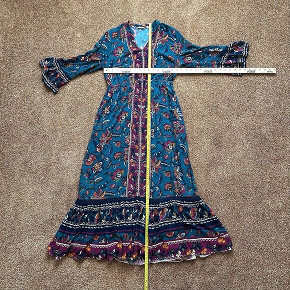 Soft Surroundings Maxi Dress XS Multicolor Floral Tiered Flowy Boho Pullover - Picture 6 of 6